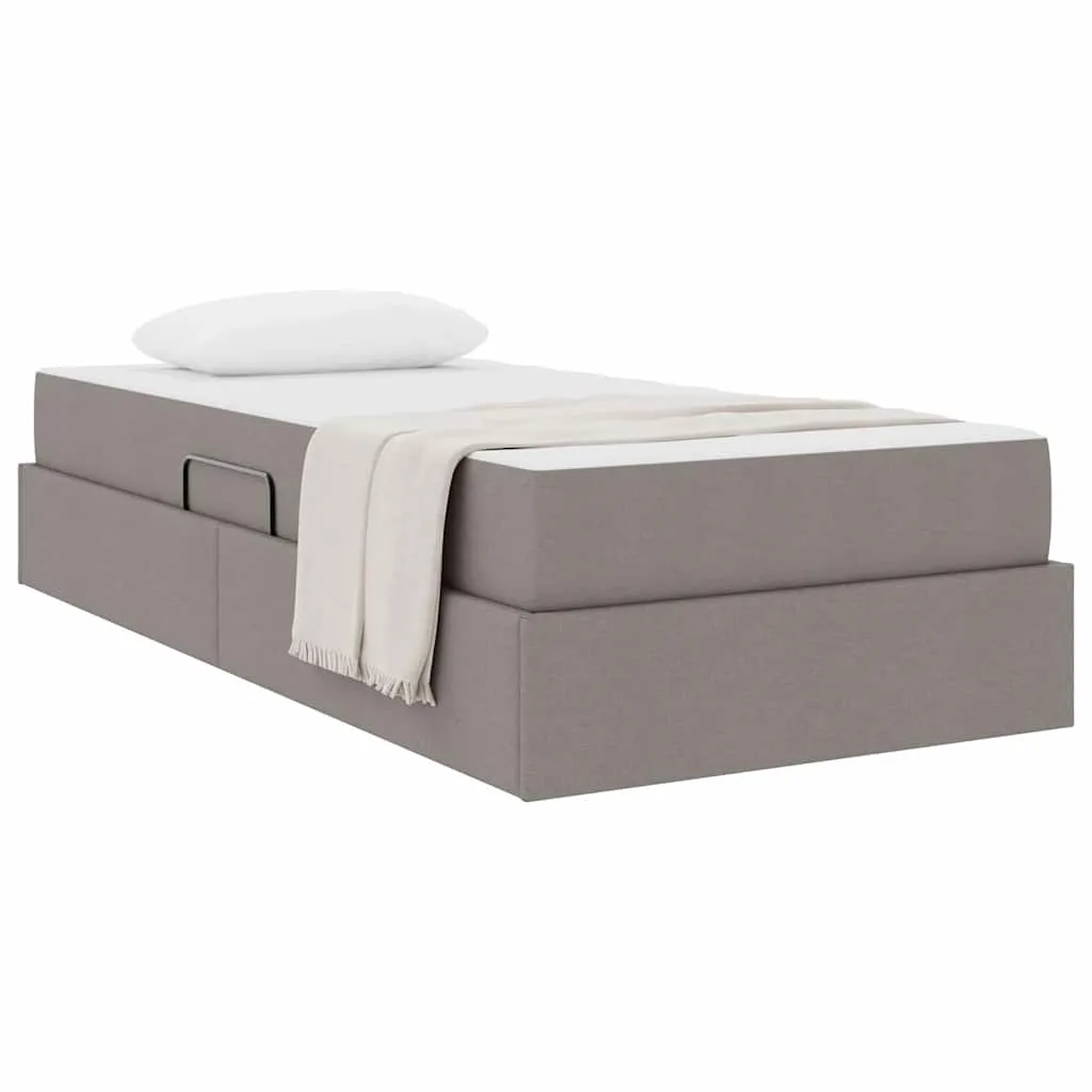 Aufbewahrungsbett mit Matratze 90 x 200 cm Taupe