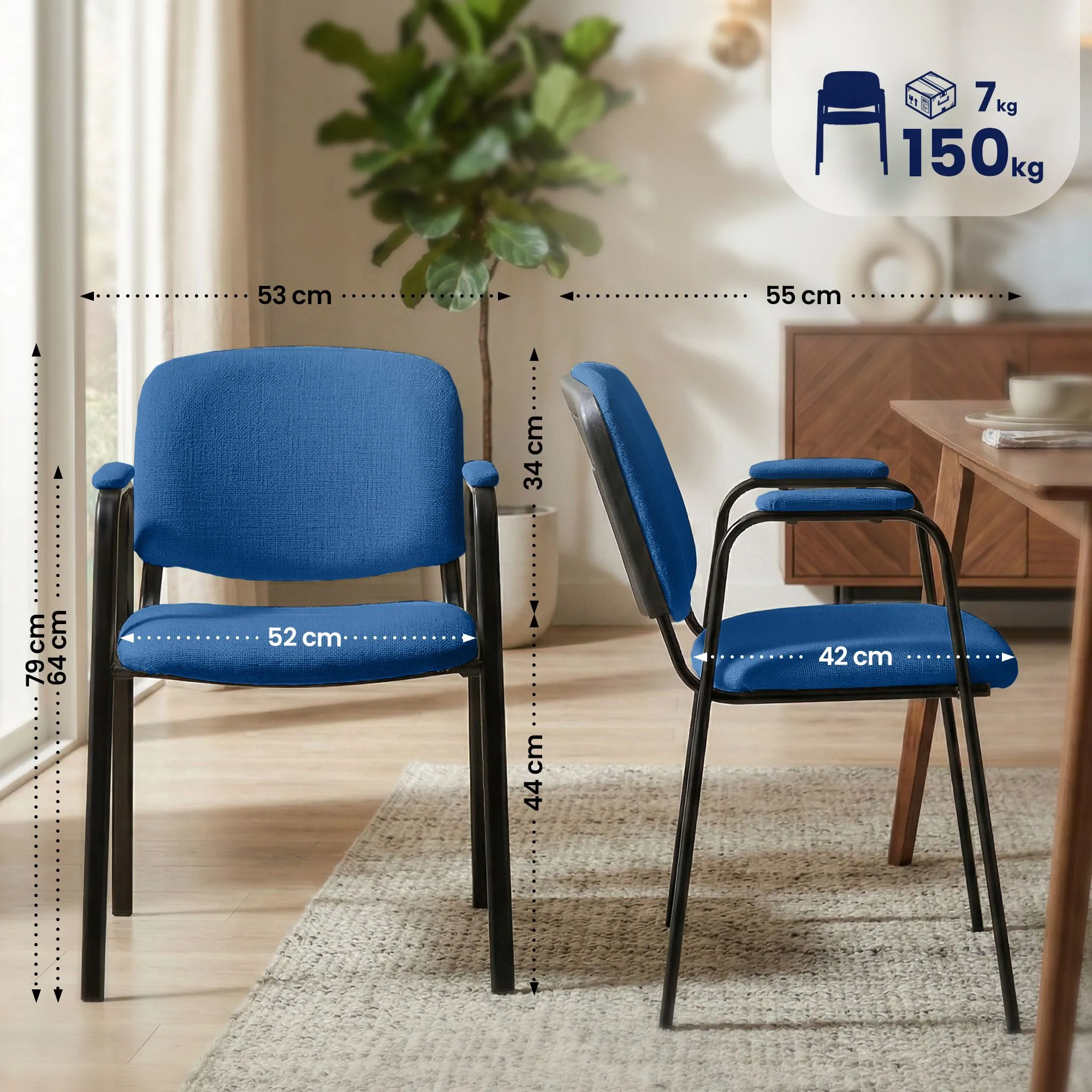 Stapelstuhl Ken Pro 79x53x55 cm blau