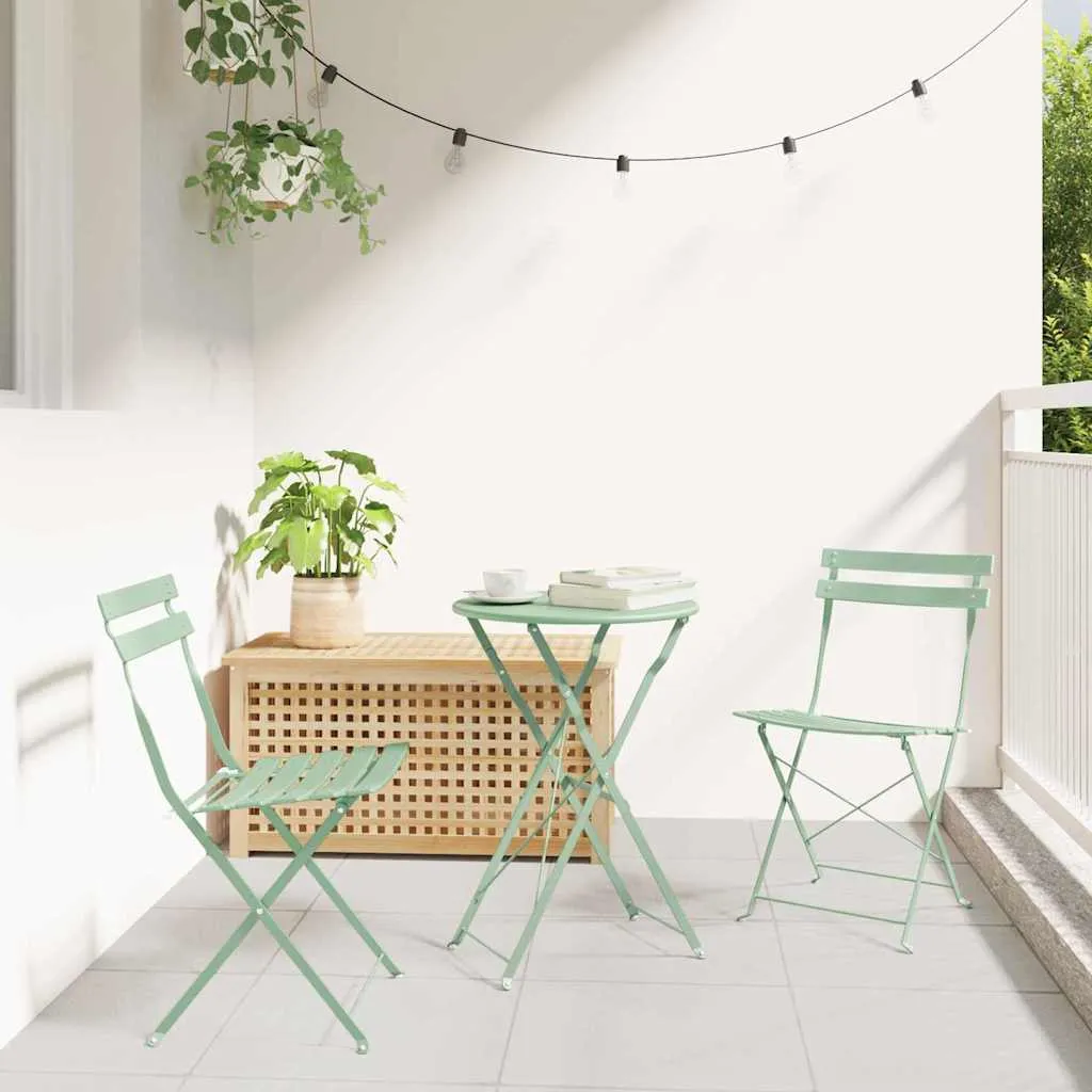 Moderner faltbarer Gartenstuhl aus Metall 42 x 46 x 82 cm Hellmint