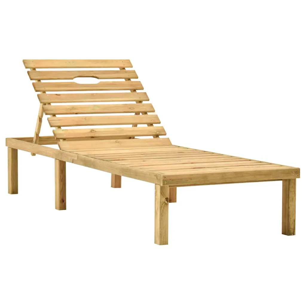 Gartenliege aus imprägniertem Massivholz 200x70x31,5-77 cm