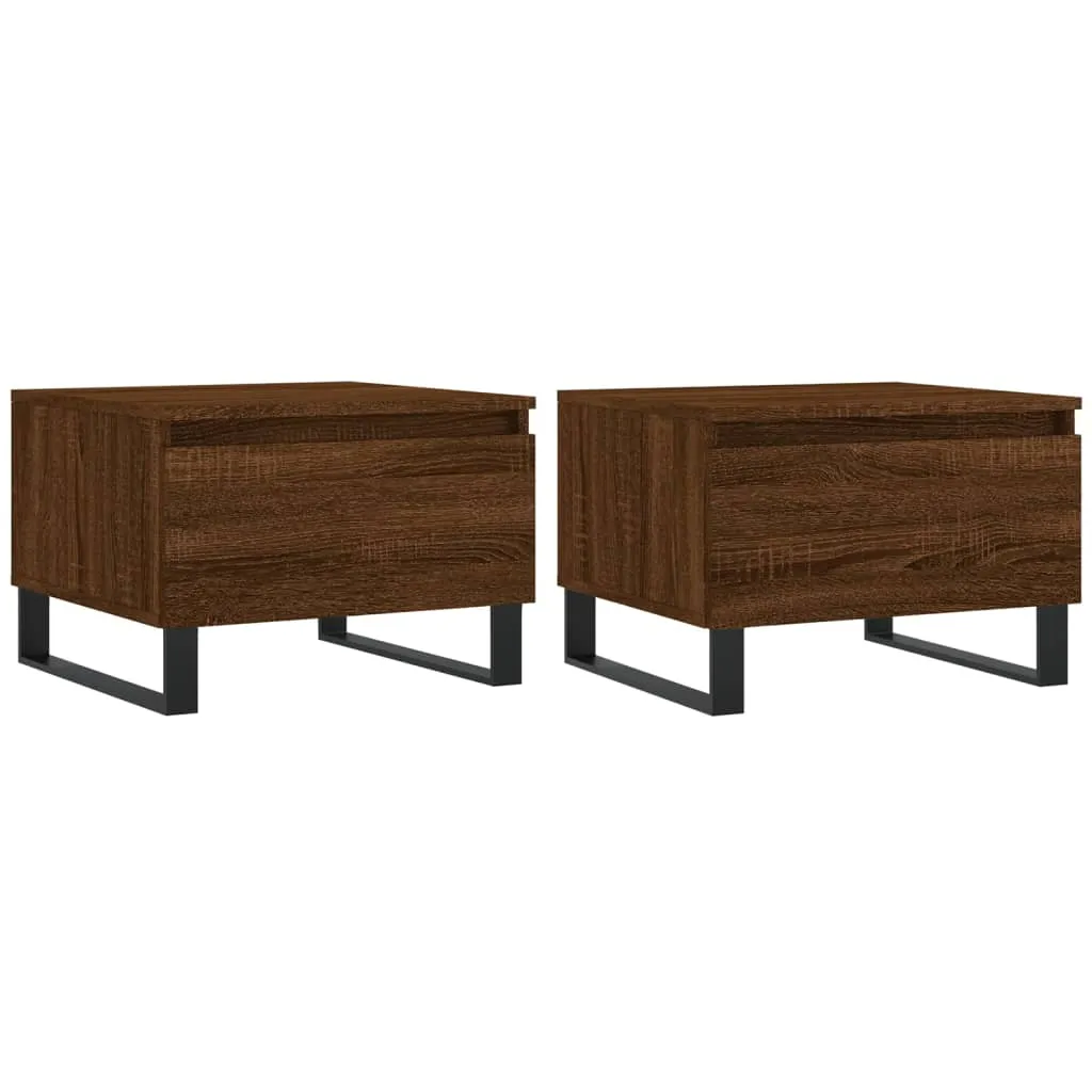 Couchtische 2 Stk. Braun Eichen-Optik 50x46x35 cm Holzwerkstoff Couchtische 2 Stk. Braun Eichen-Optik 50x46x35 cm Holzwerkstoff