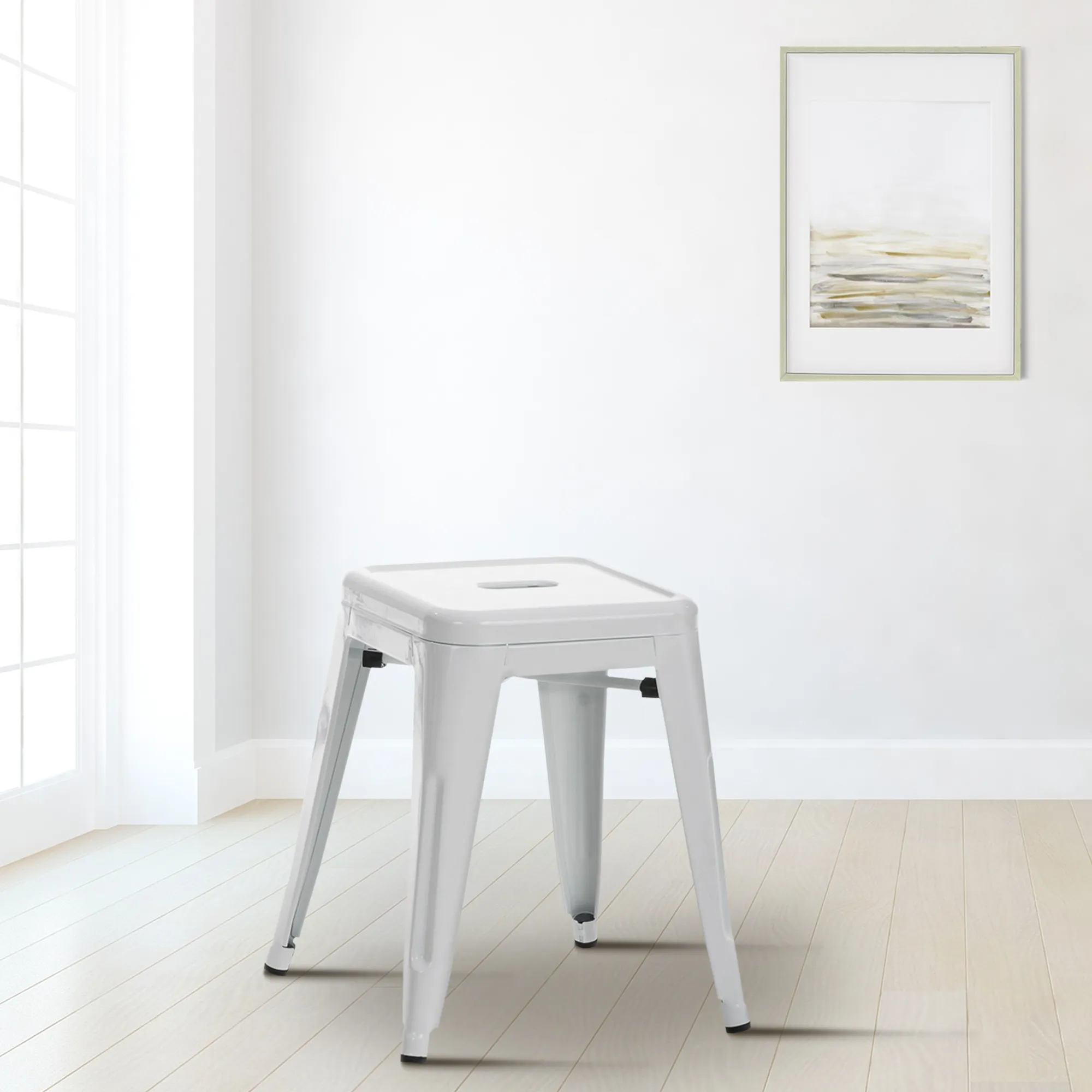 Hocker Armin Stapelhocker 40x40x46 cm weiß