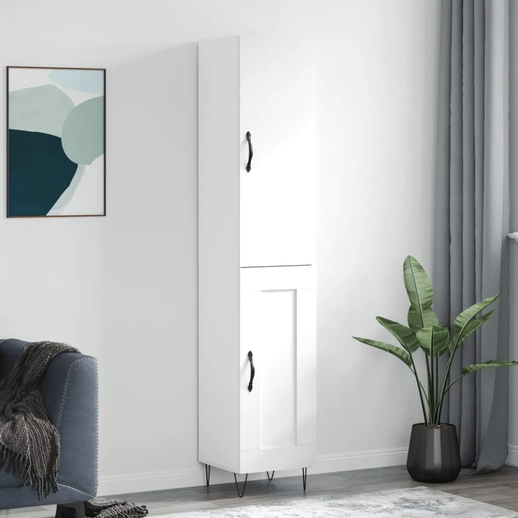 Elegantes Highboard in Weiß, 34,5 x 34 x 180 cm