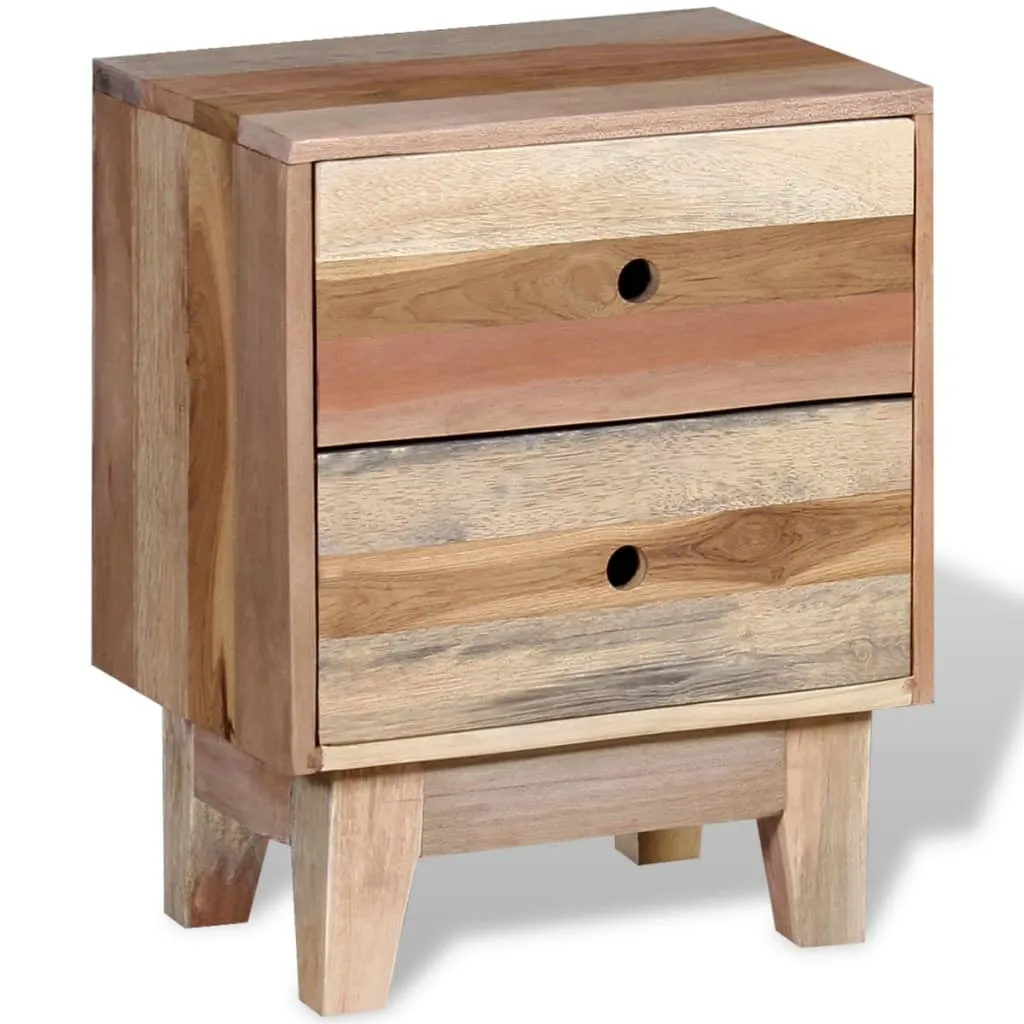 Nachttisch aus massivem Altholz Beige 30 x 40 x 50 cm