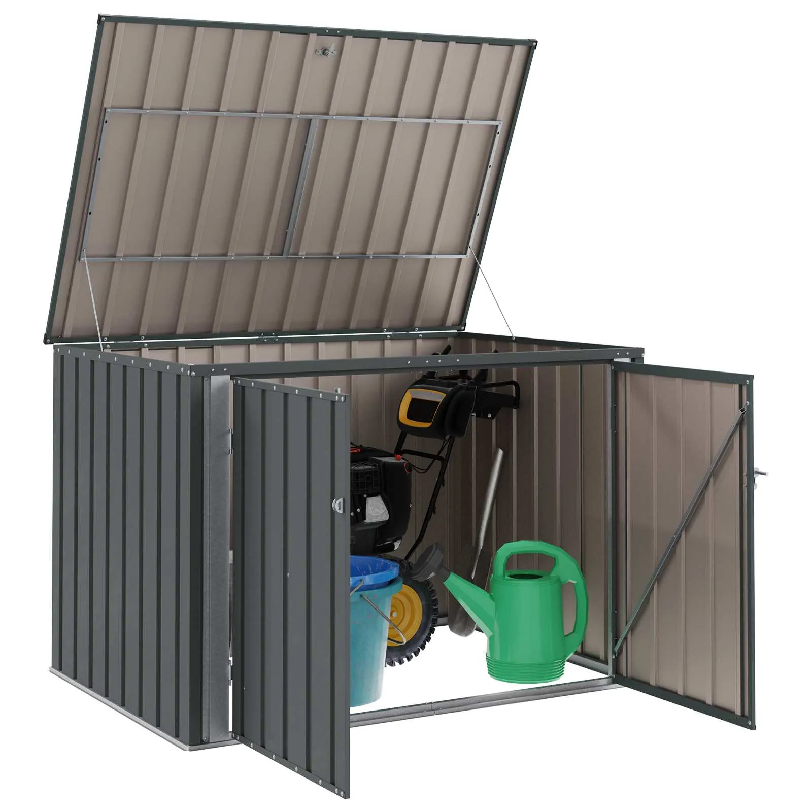 Abschließbare Gartenbox 151,5x107x100 cm Schwarz Stahl