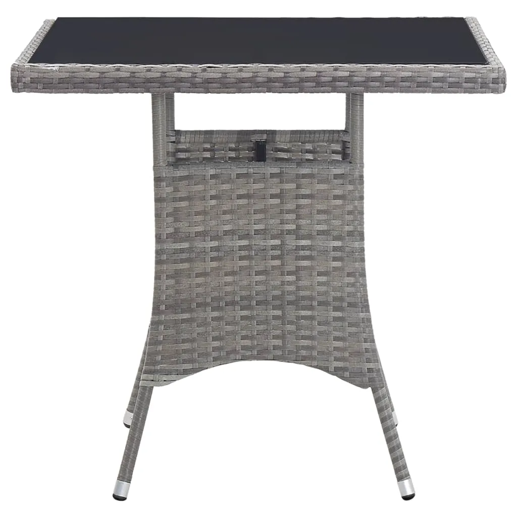 Gartentisch mit Glasplatte 80x80x74 cm Grau