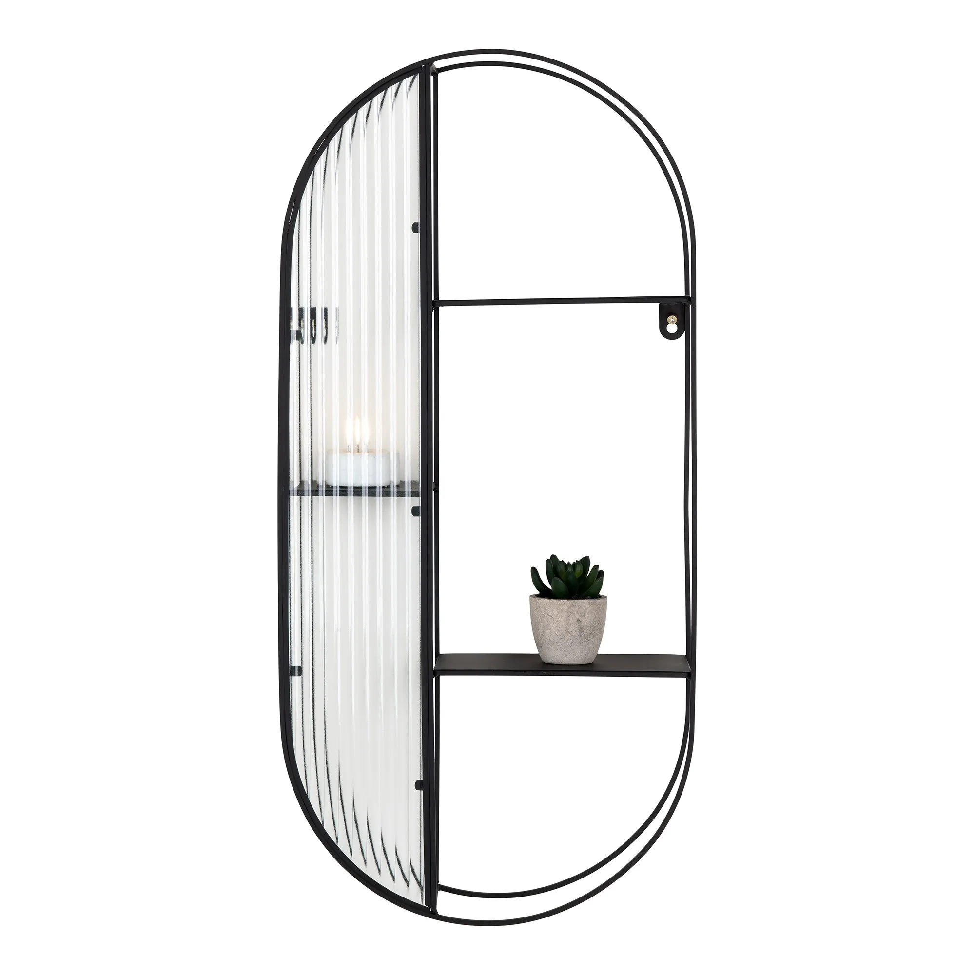 tinkaro Regal Newcastle Glas, Stahl Schwarz