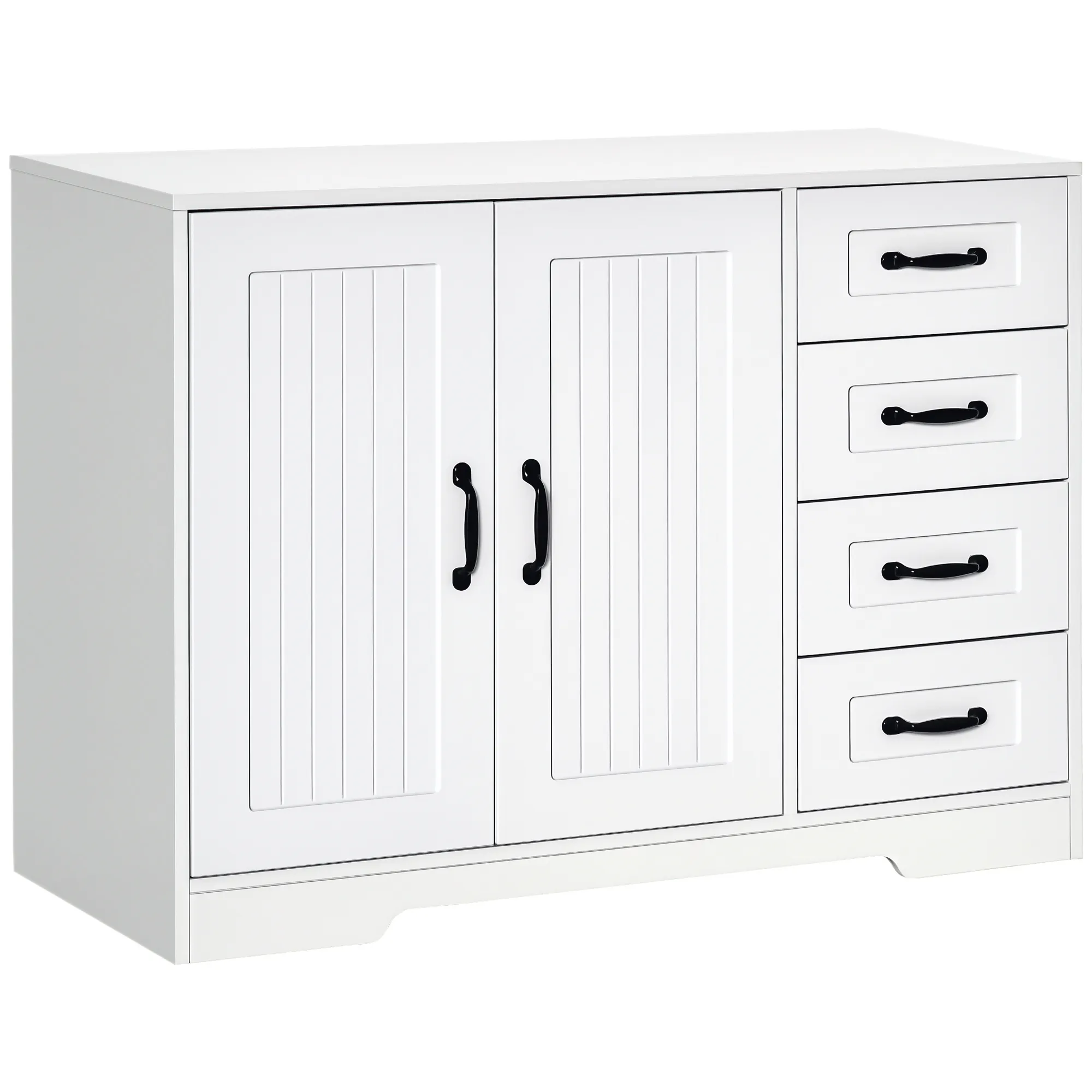Beistellschrank Weiß 105B x 40T x 76H cm mit Stauraum