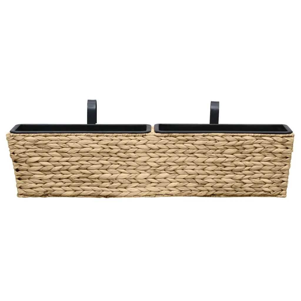 Pflanzgefäß-Set Wasserhyazinthe 80x20x18 cm mit 4 Kunststoff-Innentöpfen