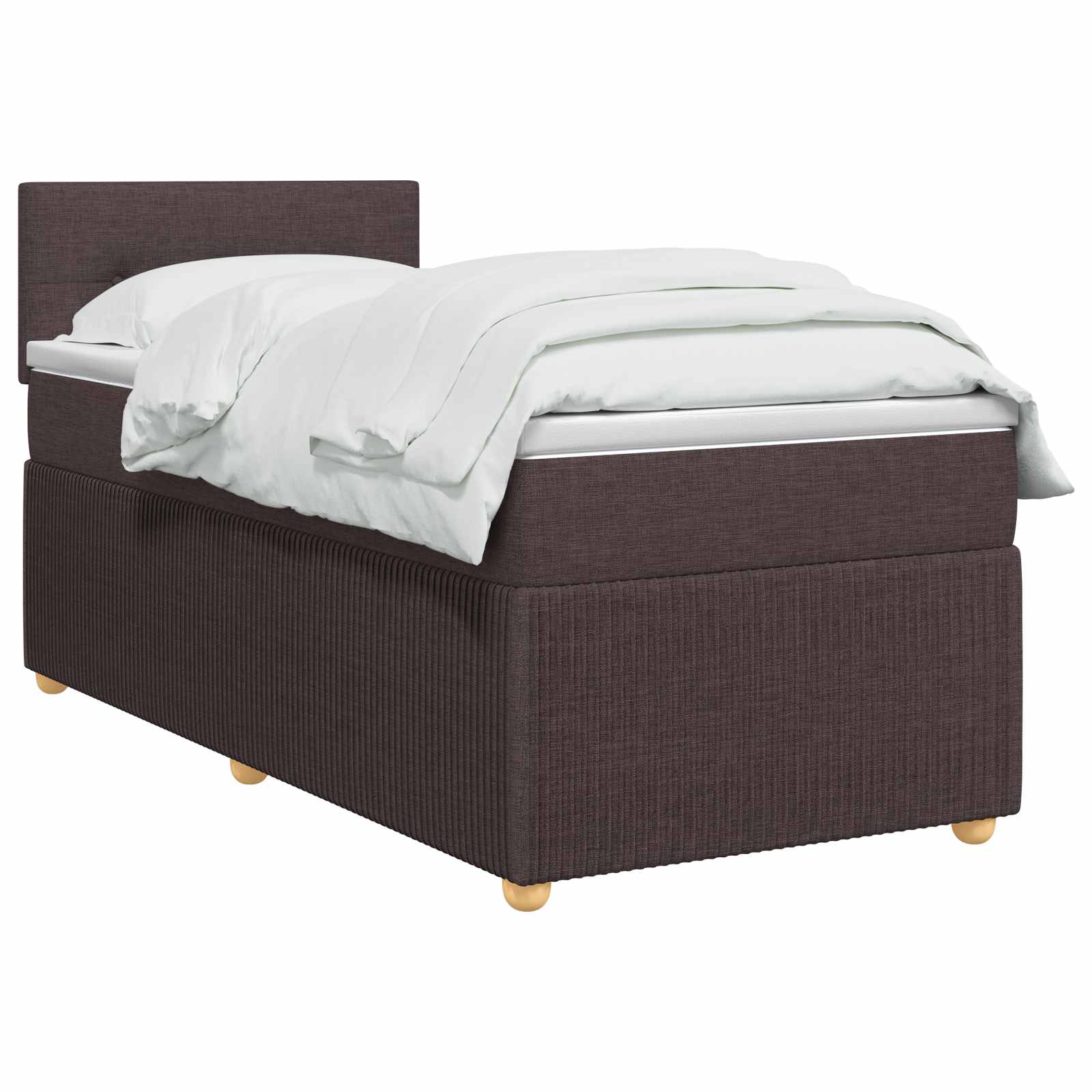 Boxspringbett mit Matratze, LED-Beleuchtung, 80x200 cm, Braun