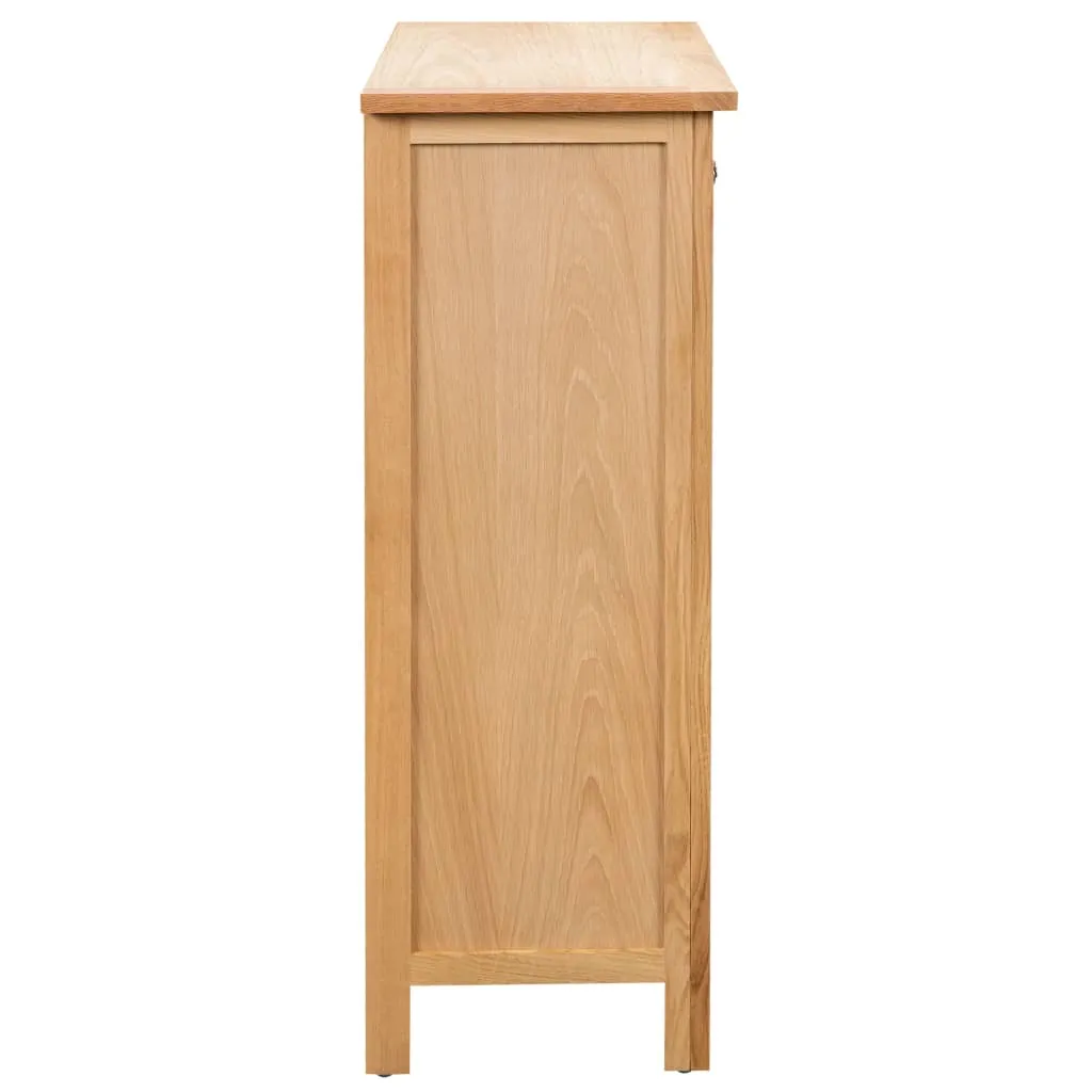 Weinregal aus massivem Eichenholz und MDF mit Eichenfurnier 72x32x90 cm Braun