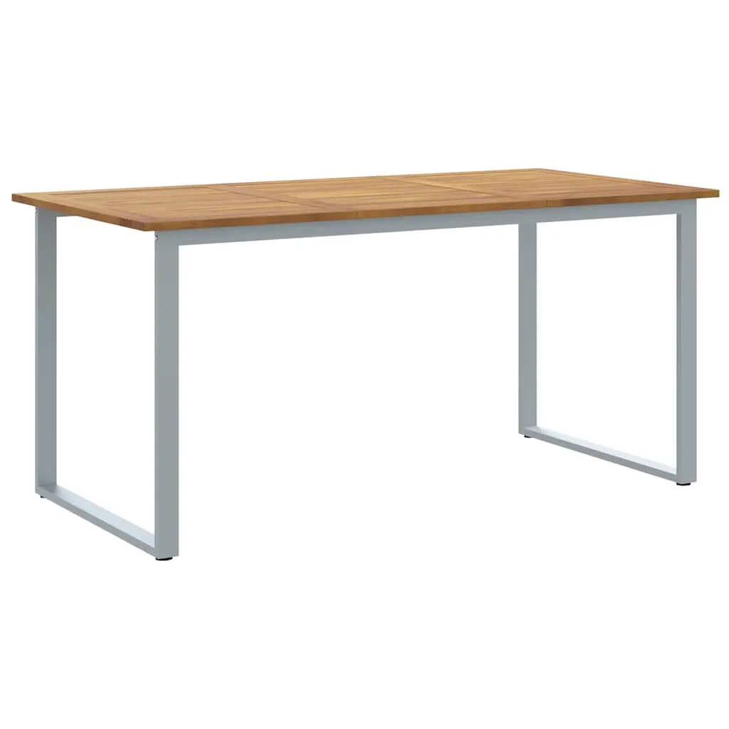 Gartentisch Echtholz 160 x 80 x 75 cm Grau