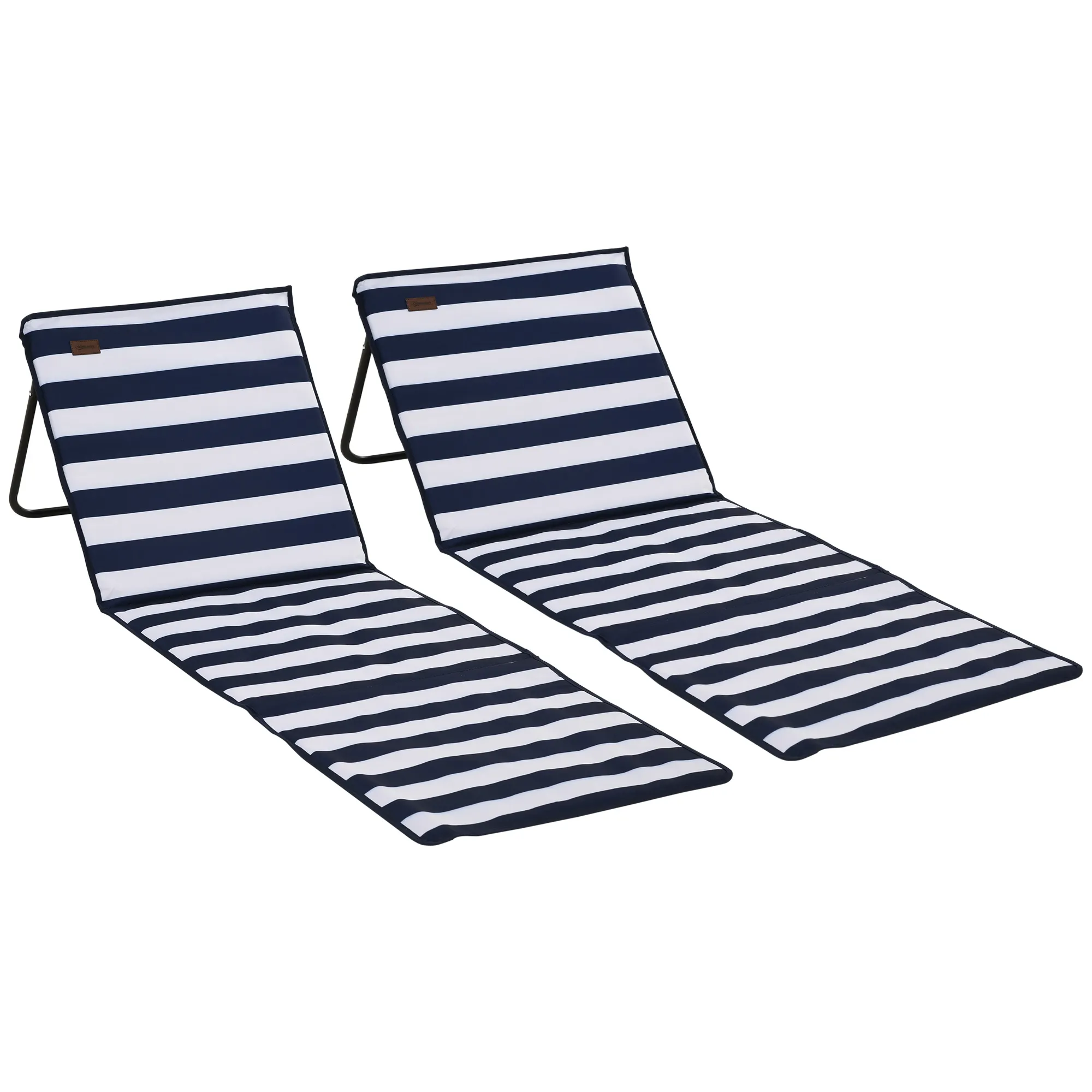 Strandliege Blau-Weiß 142L x 51B x 40H cm