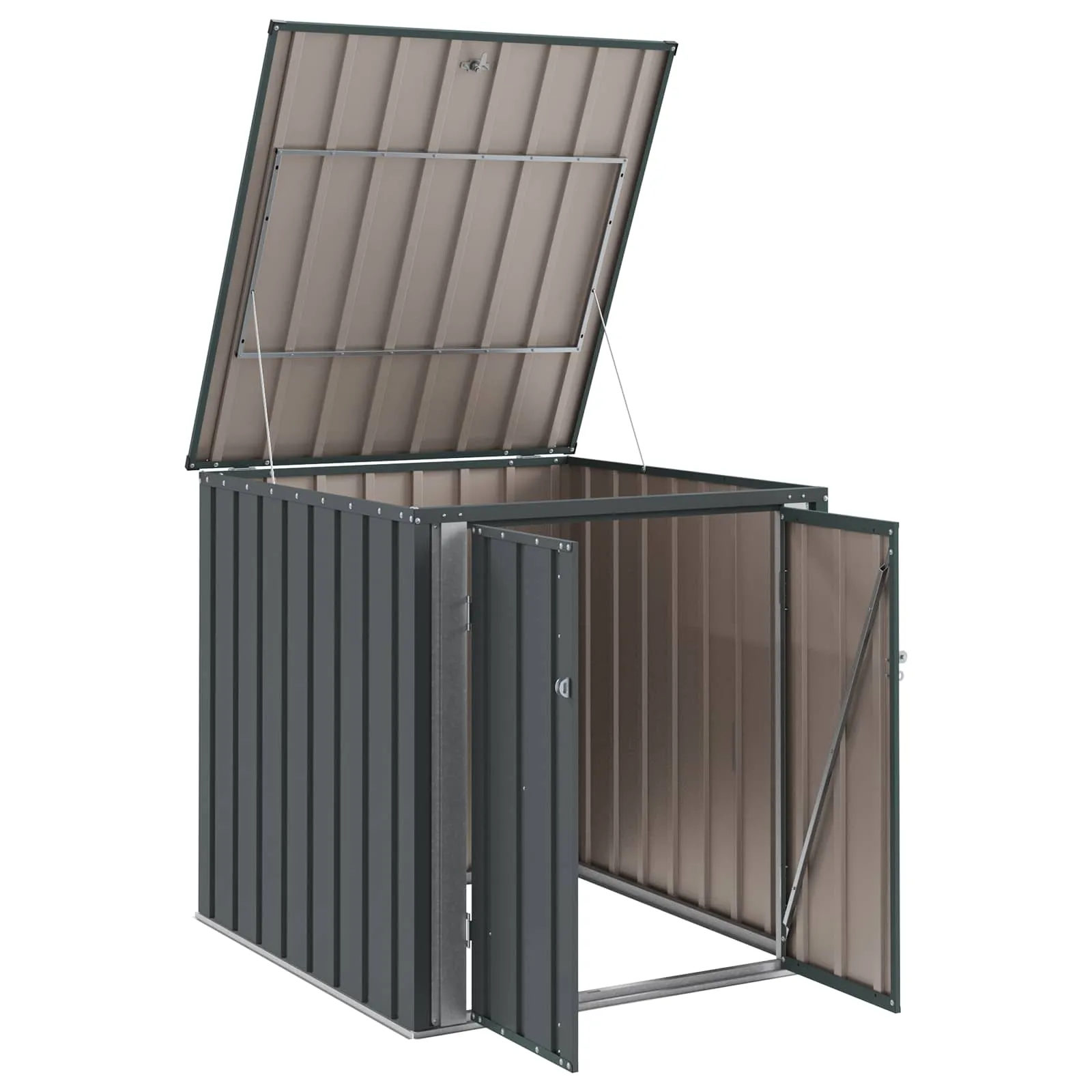 Abschließbare Gartenbox aus Stahl 101,5x107x100 cm Schwarz