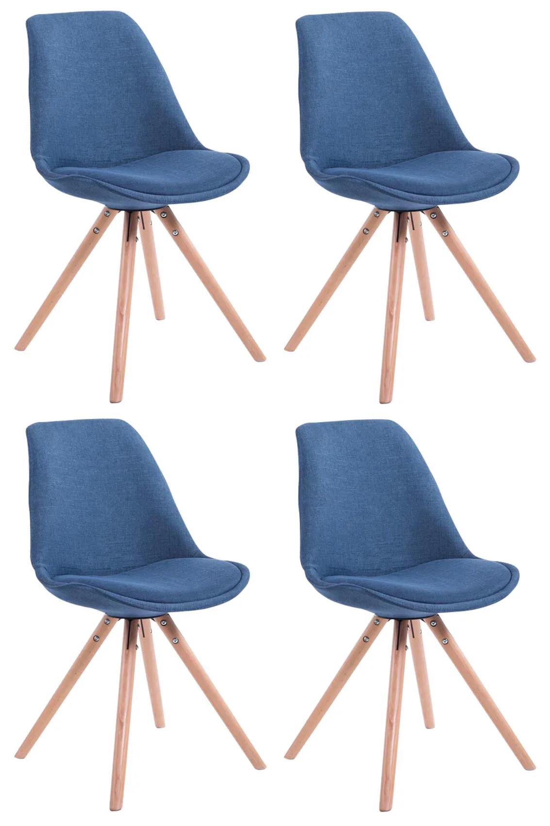Besucherstühle Toulouse Stoff 84x48x56 cm Blau