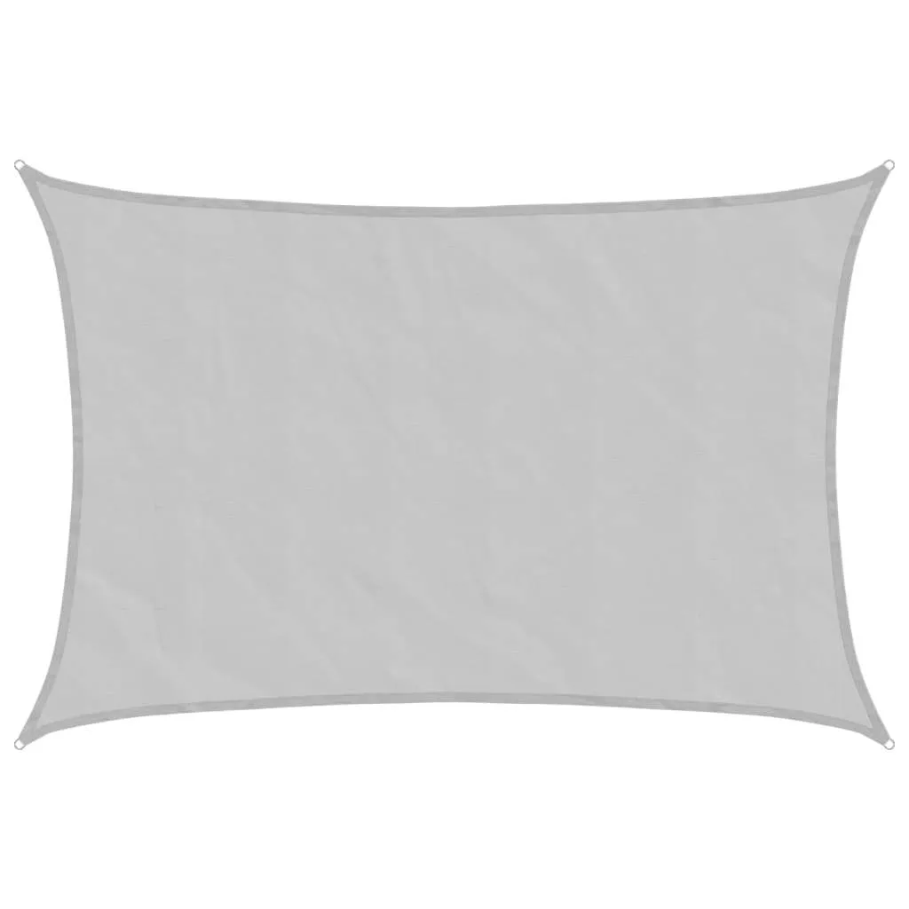 Sonnensegel 3 x 2 m Hellgrau aus Polyester-Oxford mit PU-Beschichtung