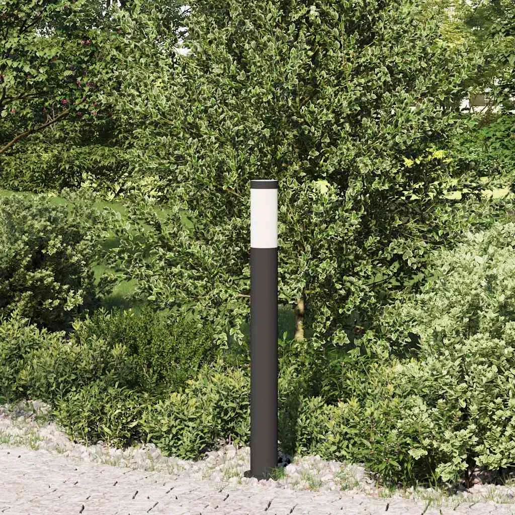 Schwarze Edelstahl Pollerleuchte 11x80 cm mit IP44 Schutzart