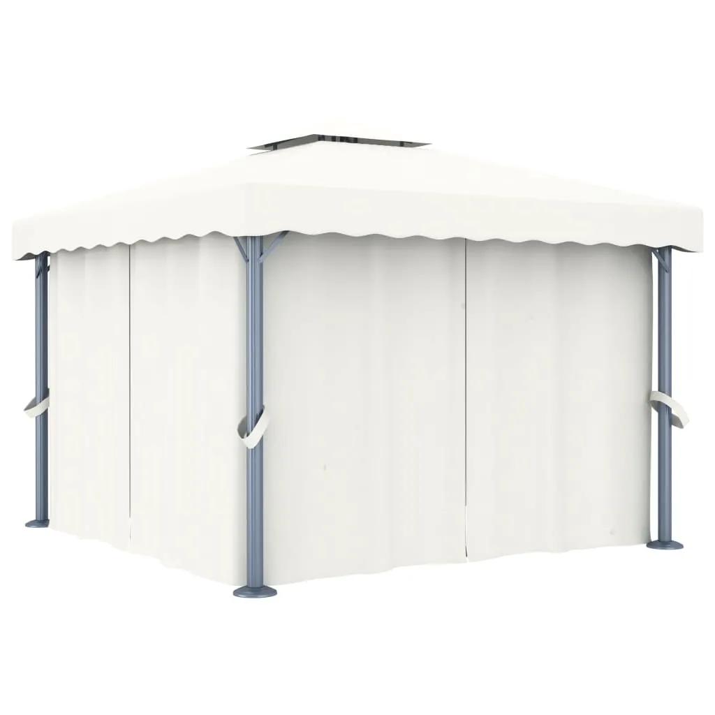 Pavillon 3x3 m Cremeweiß mit Aluminium- und Stahlgestell