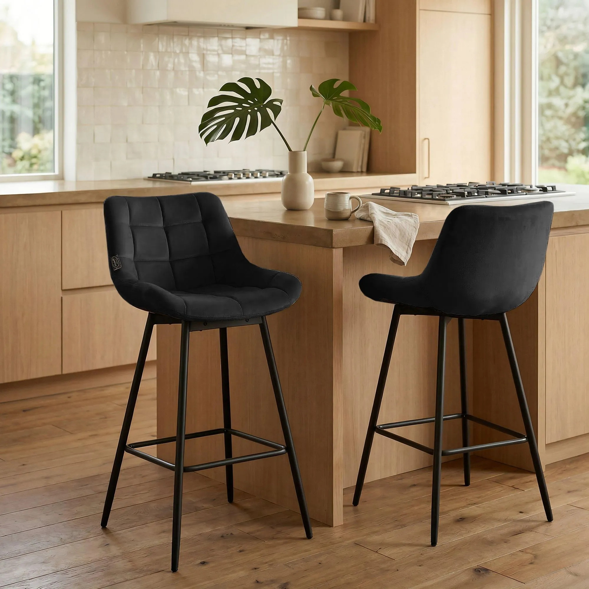 4er Set Barhocker Weston schwenkbar 105x49x56 cm schwarz