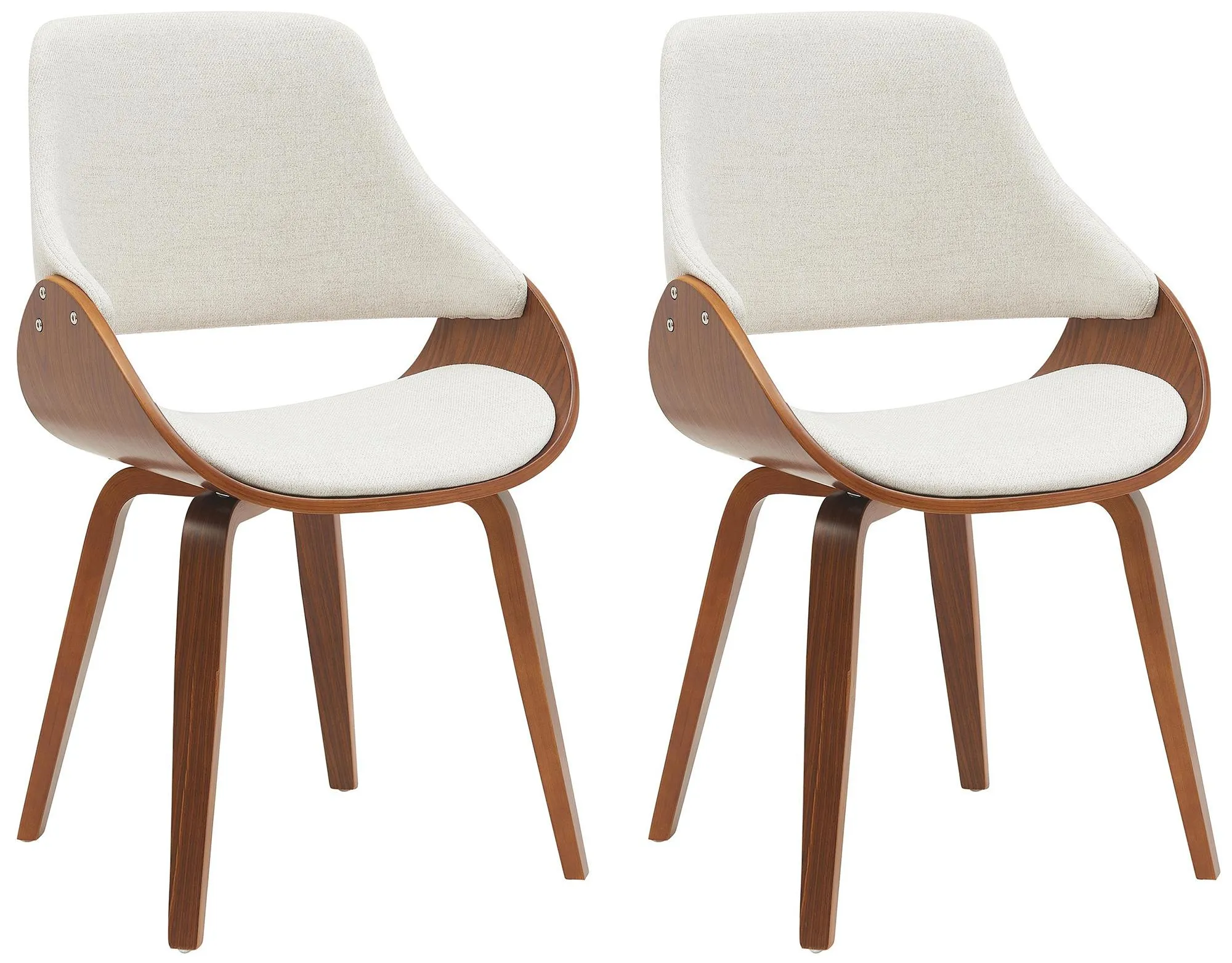 Esszimmerstuhl Vangale 2er Set 86x52x54 cm walnuss/creme