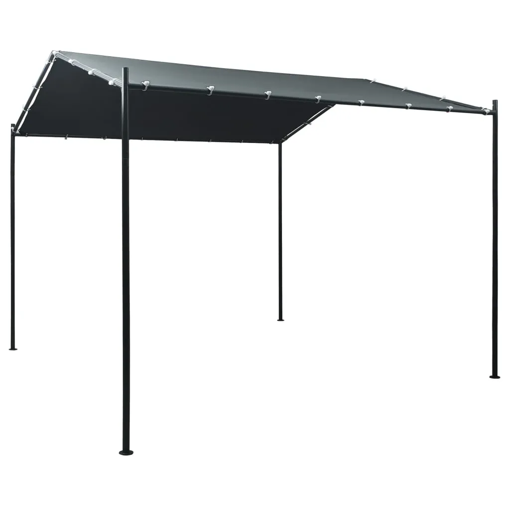 Pavillon 3x3x2,6 m Anthrazit mit Stahlrahmen und Oxford-Gewebe