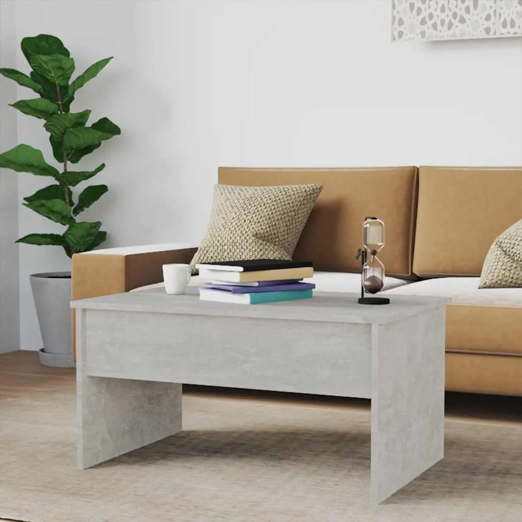 Vielseitiger Couchtisch 80x50,5x41,5 cm Betongrau aus Holzwerkstoff