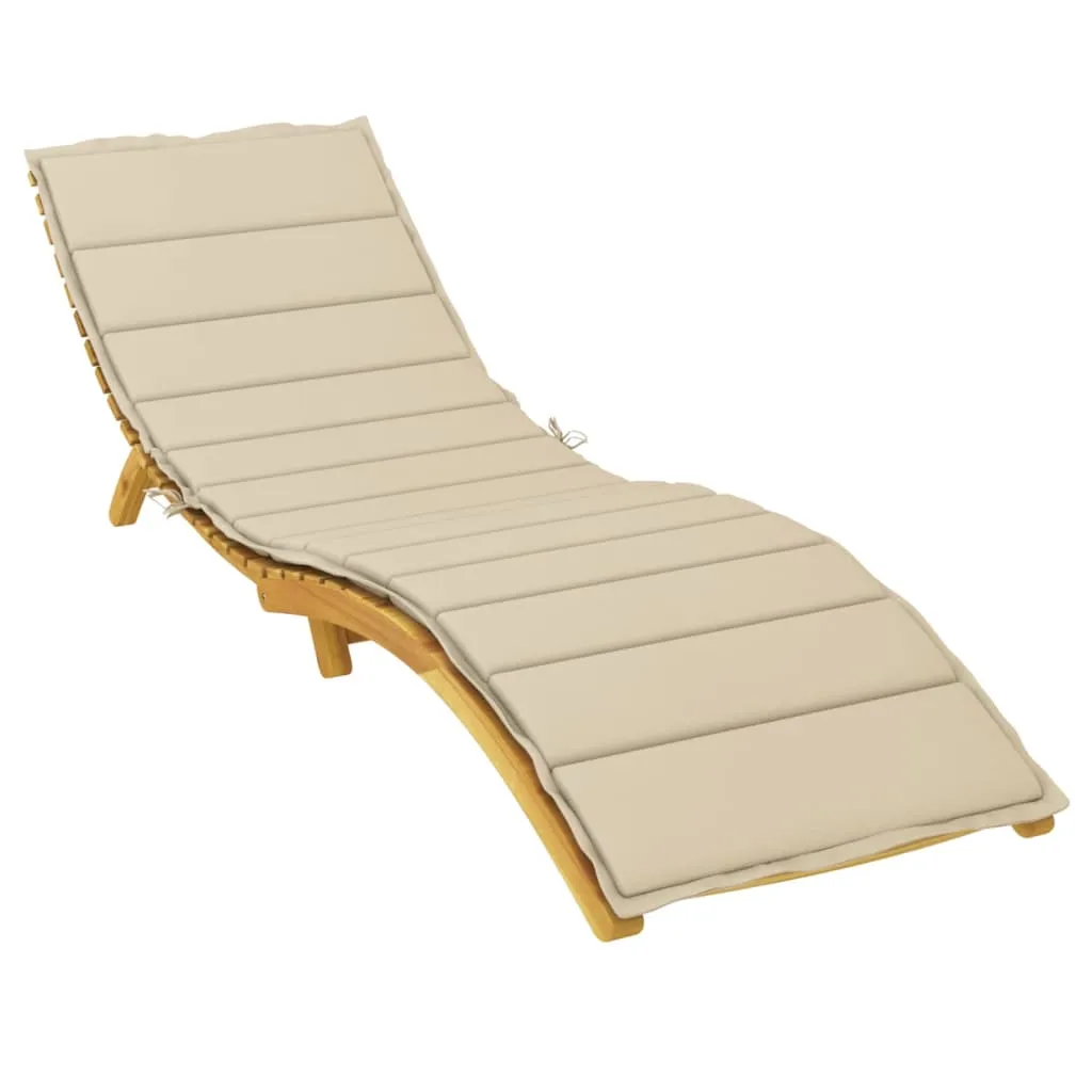Beige Liegenauflage aus Oxford-Gewebe 200 x 60 x 3 cm