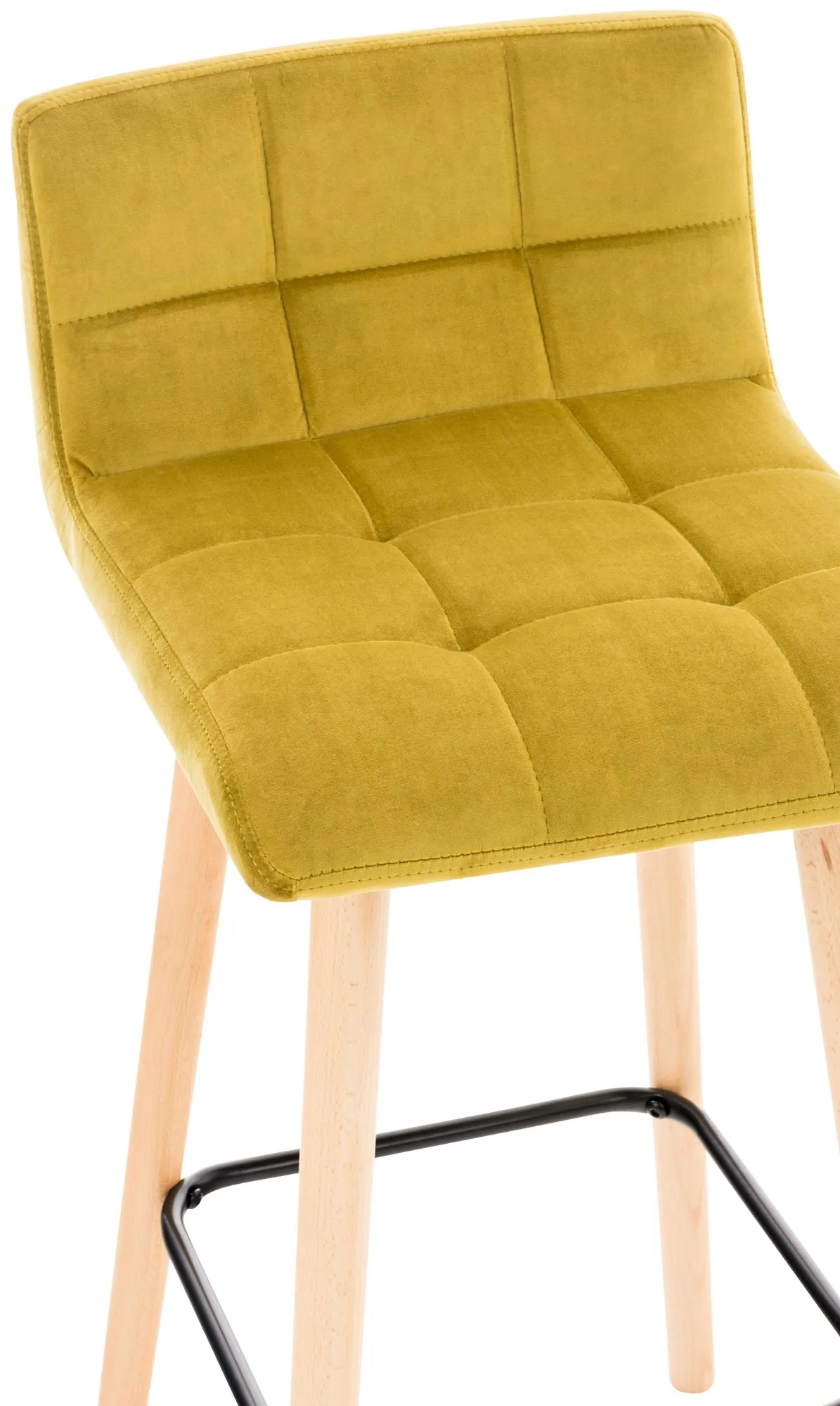 Barhocker Lincoln Samt 42x49x94 cm Gelb