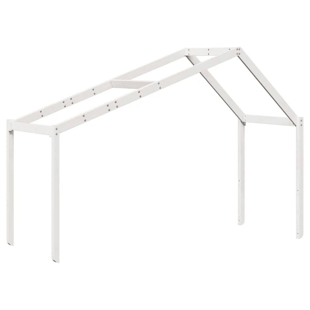 Hochbett Weiß aus Massivholz 205,5 x 95,5 x 89 cm