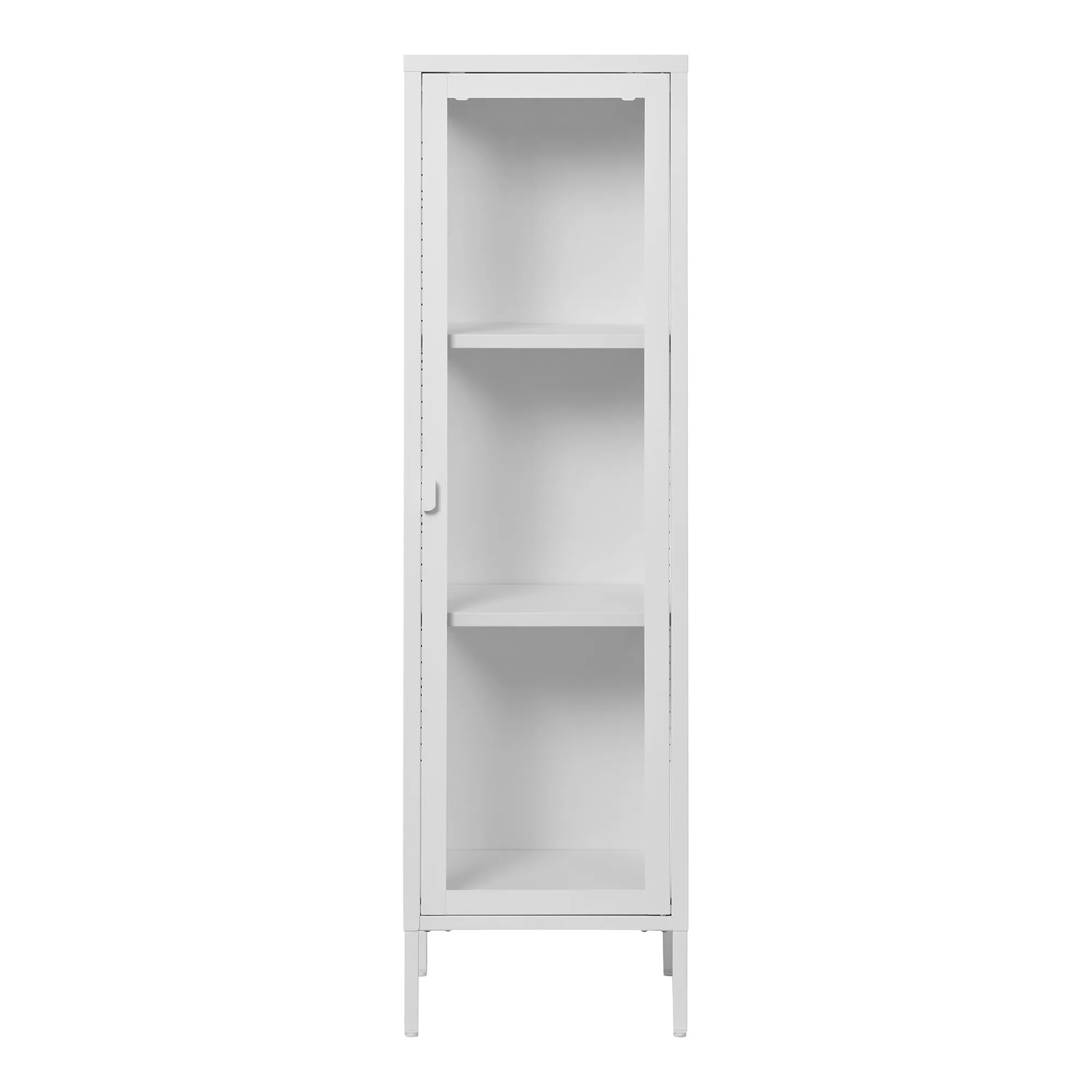tinkaro Vitrinenkabinett Brisbane schmal 40x35x140 cm Weiß