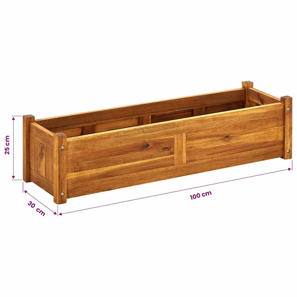 Garten-Hochbeet Akazienholz 100x30x25 cm