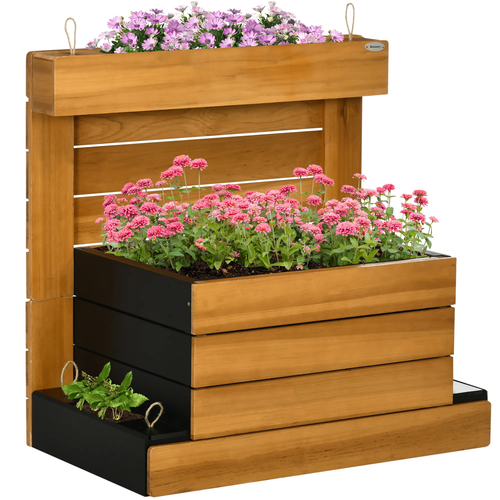 Gemüsebeet aus Massivholz 79,5L x 49,5B x 80H cm in Braun
