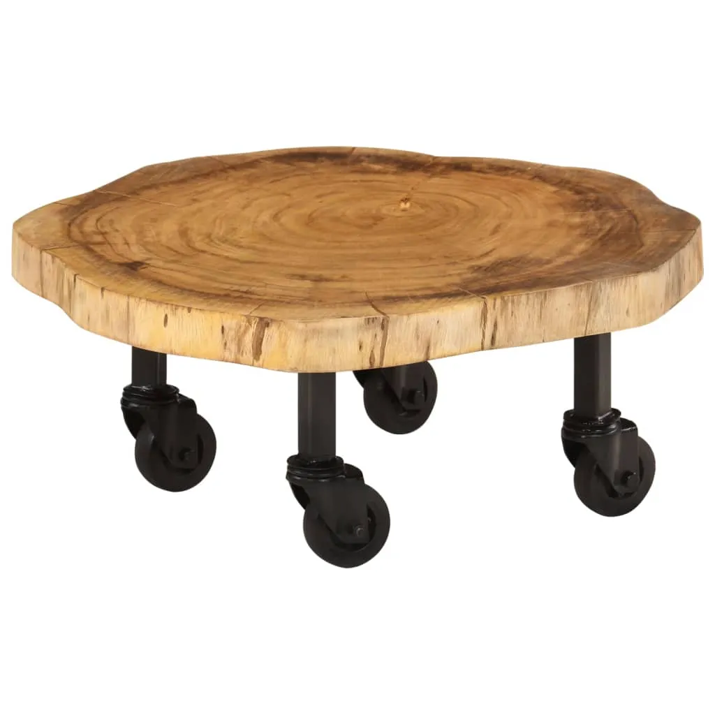 Rustikaler Sofatisch aus Echtholz 60 x 55 x 25 cm Braun