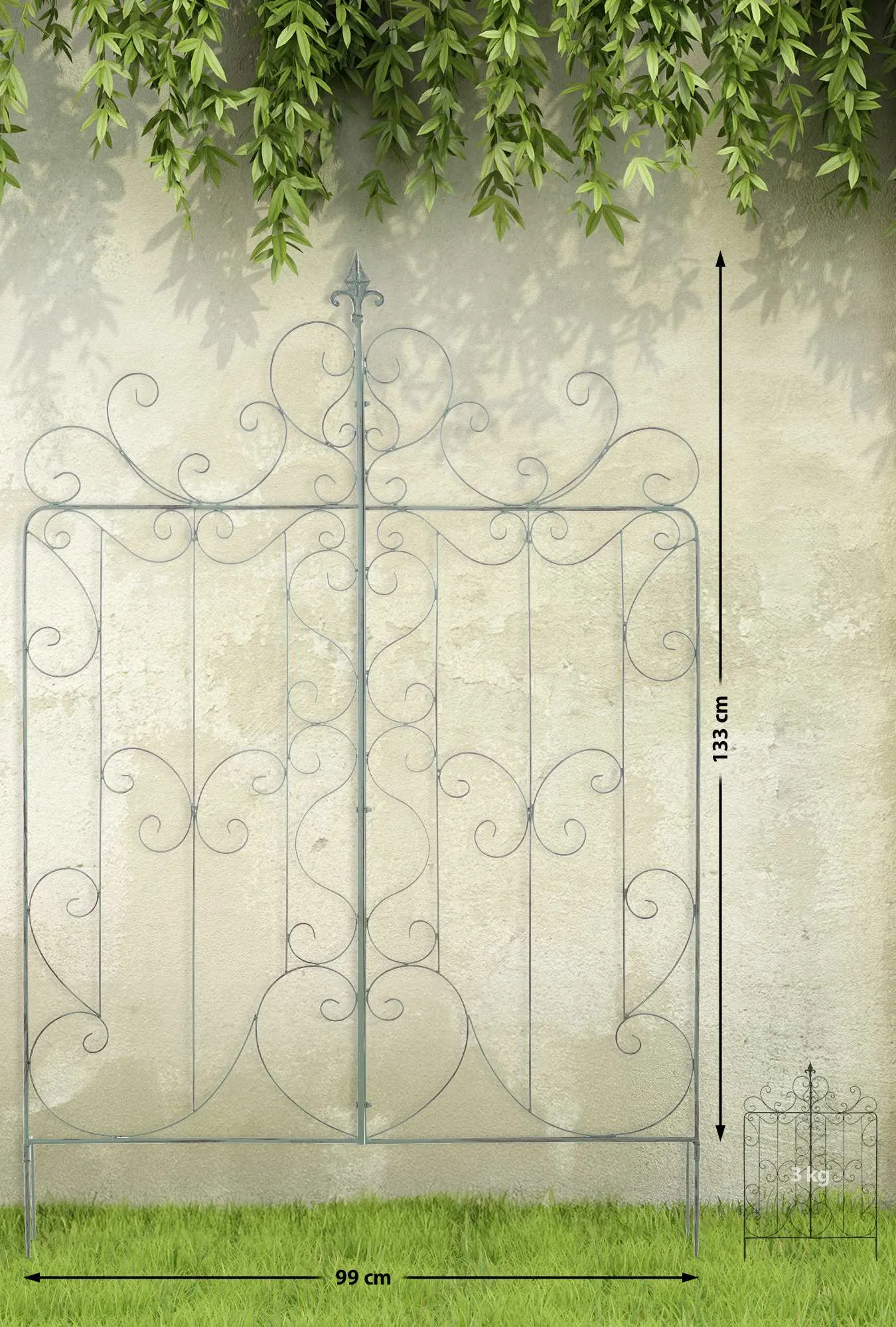 Rankgitter Mandevilla 133x99x2 cm antik-grün