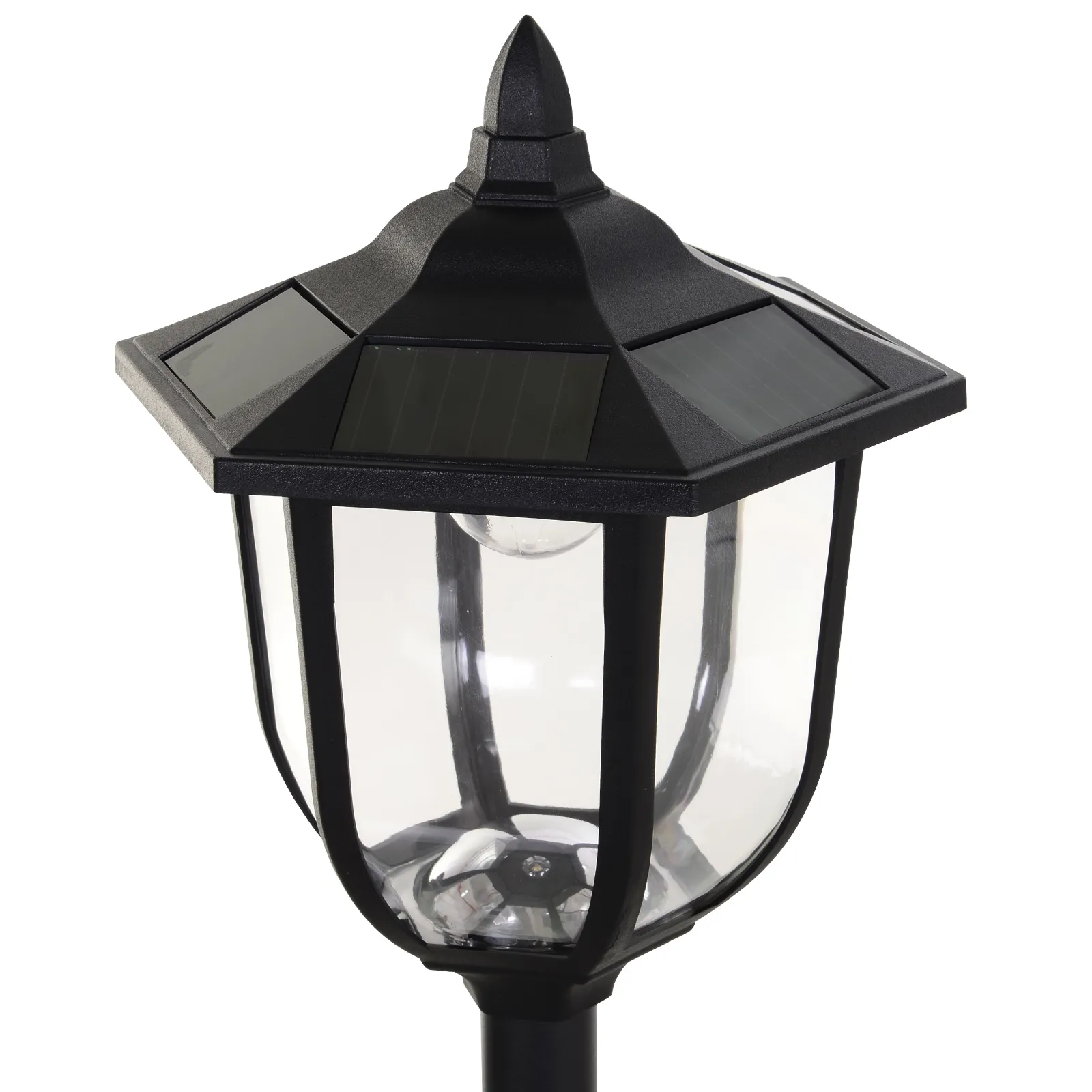Solar Gartenleuchte Flammeneffekt Kunststoff Schwarz 177 cm