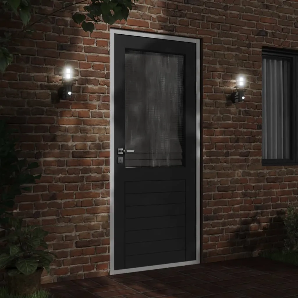 Außenwandleuchte Schwarz 15,5 x 15,5 x 28 cm mit PIR-Sensor und IP44