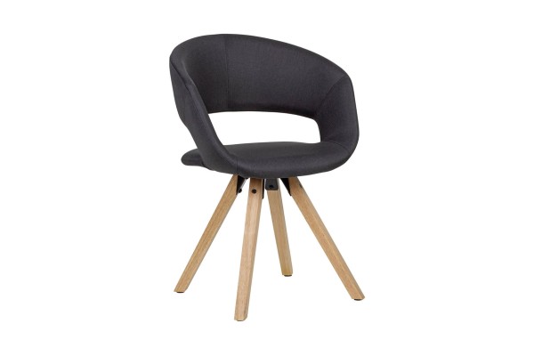 tinkaro Polstertuhl FRIA schwarz Retro Küchenstuhl mit Lehne Esstisch Stuhl