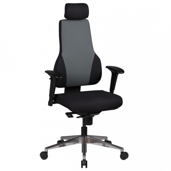AMSTYLE Bürostuhl Qentin schwarz/grau Schreibtischstuhl Stoffbezug Chefsessel