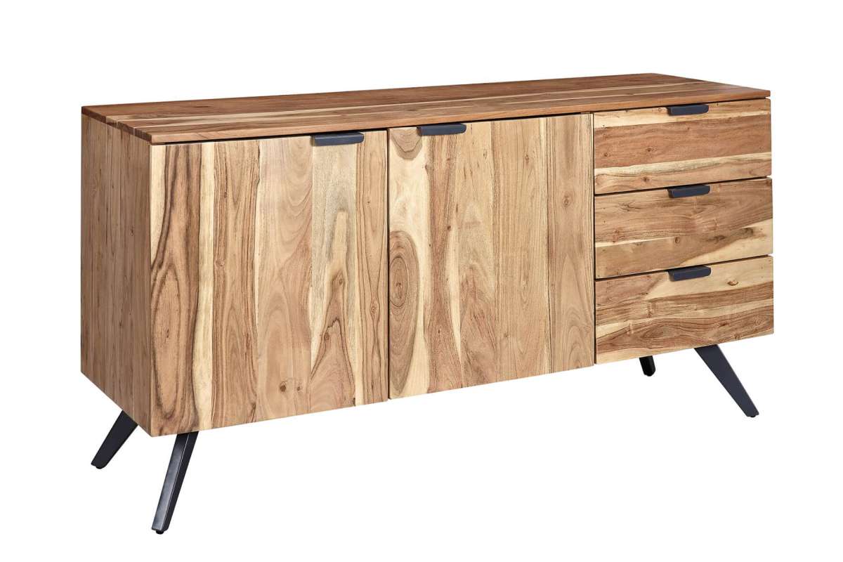 tinkaro Anrichte IRAM großes Sideboard Akazie Holzschrank Metall