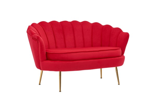 tinkaro 2-Sitzer Sofa ERASMO Samt Couch Rot
