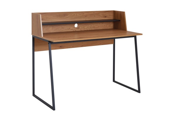 tinkaro Schreibtisch DANA Holz Bürotisch Eichenoptik und Eisen Home Office Möbel