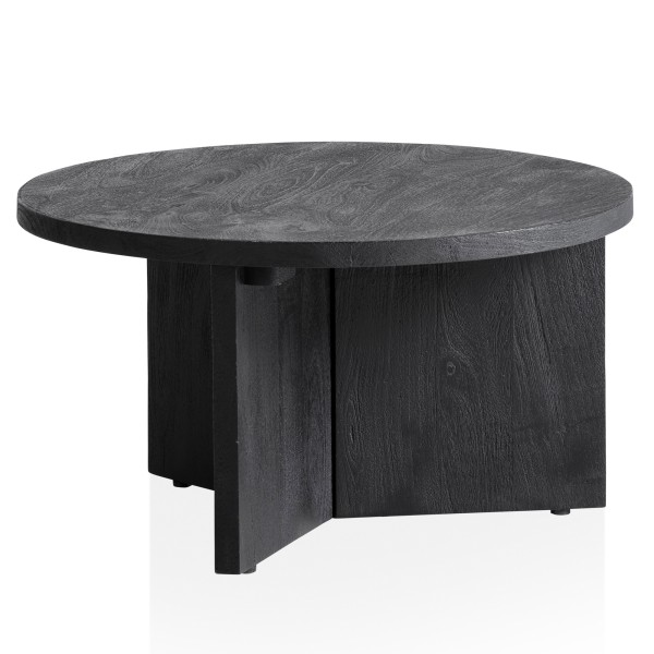 Wohnling Couchtisch 60x60x33 cm Mango Massivholz Schwarz