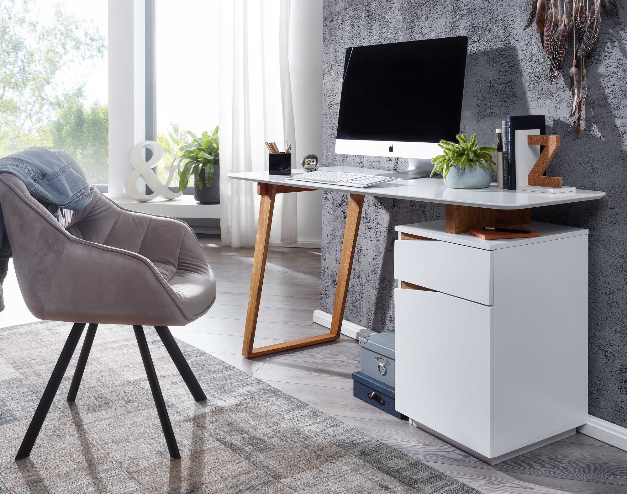 Büro Tisch Farbe weiß Breite 140 cm Schreibtisch Computertisch