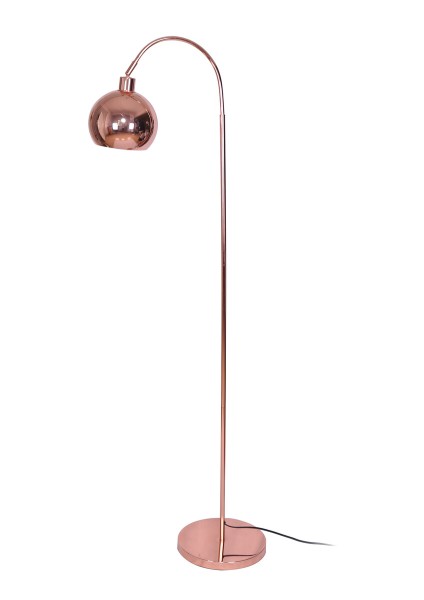 Stehlampe aus Metall in Kupferoptik 153 cm 1-flammig Kippschalter Lampe