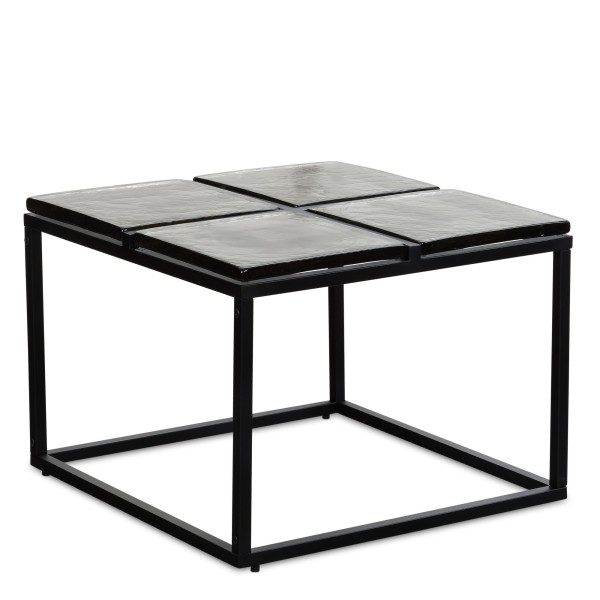 Wohnling Couchtisch 58cm Glas Metall Sofatisch Modern Schwarz