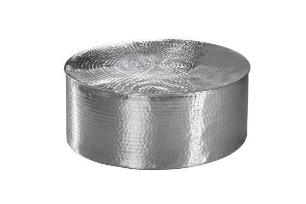 tinkaro Couchtisch rund LORENA Aluminium Beistelltisch Silber