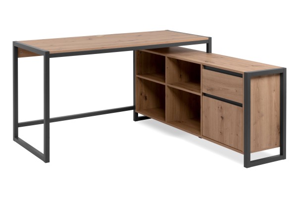 finori Eckschreibtisch Denver 139 cm Artisan Oak / anthrazit