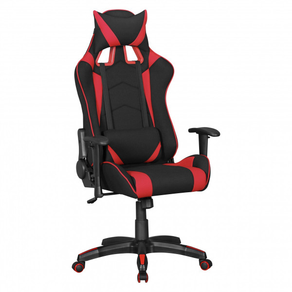 AMSTYLE® Bürostuhl SCORE Stoffbezug Schwarz / Rot Schreibtischstuhl Chefsessel Gaming Chair