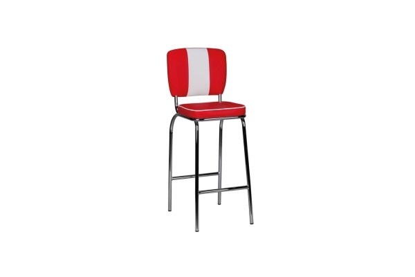 tinkaro Retro Stuhl ELVIS 50er Möbel American Diner Barstuhl Rot Weiß