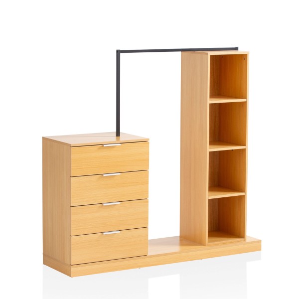 Wohnling Garderobe Eiche-Dekor 145x136x40 cm Flurgarderobe Modern